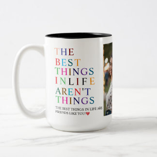 Best Friend in the World Custom Photo Två-Tonad Mugg