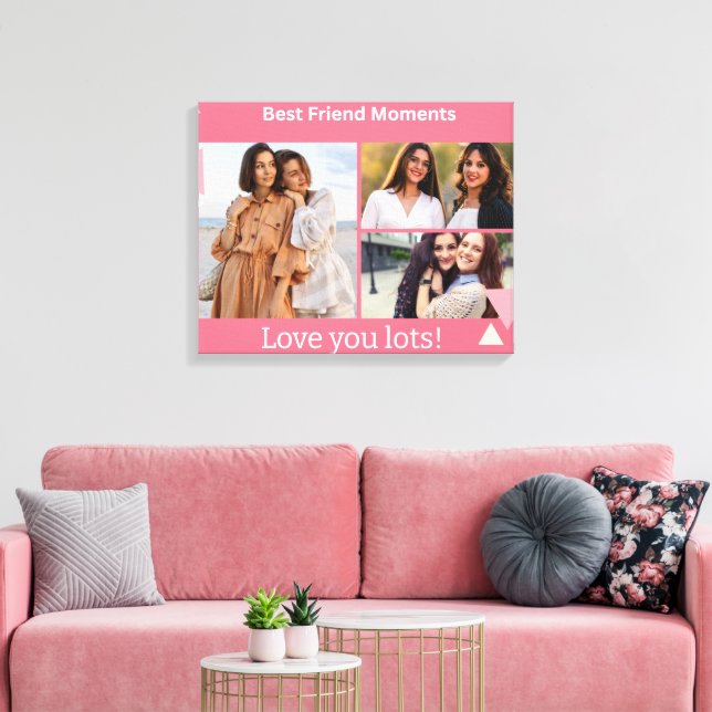Best Friend Moments Photo Collage – Personalized  Canvastryck (Insitu (Vardagsrum))
