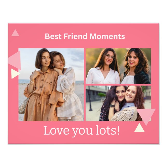 Best Friend Moments Photo Collage – Personalized  Fototryck (Framsidan)