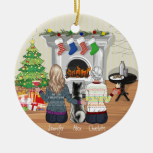 Best Friend Porträtt - Personlig julklapp Julgransprydnad Keramik