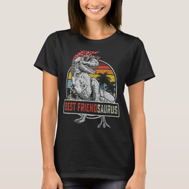 Best Friend Saurus Rex Dinosaur Best Friend Family T Shirt (Framsida)