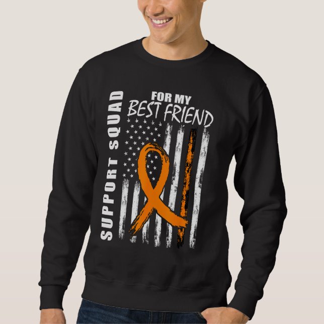 Best Friend Support Leukemia Awareness Flag Suppor Lång Ärmad Tröja (Framsida)