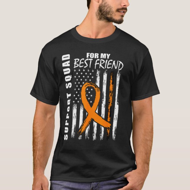 Best Friend Support Leukemia Awareness Flag Suppor T Shirt (Framsida)