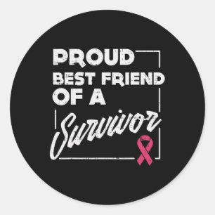 Best Friend Survivor Bröstcancer medvetenhet Gift Runt Klistermärke