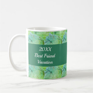 Best Friend Vacation Artistic Grönt Girls Resa Kaffemugg