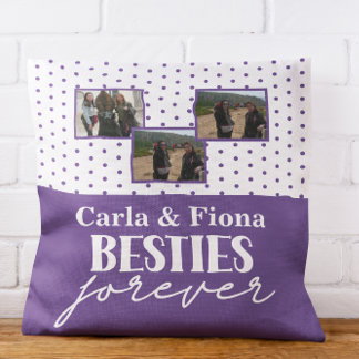 Best friends 3 photos on Throw Pillow Kudde