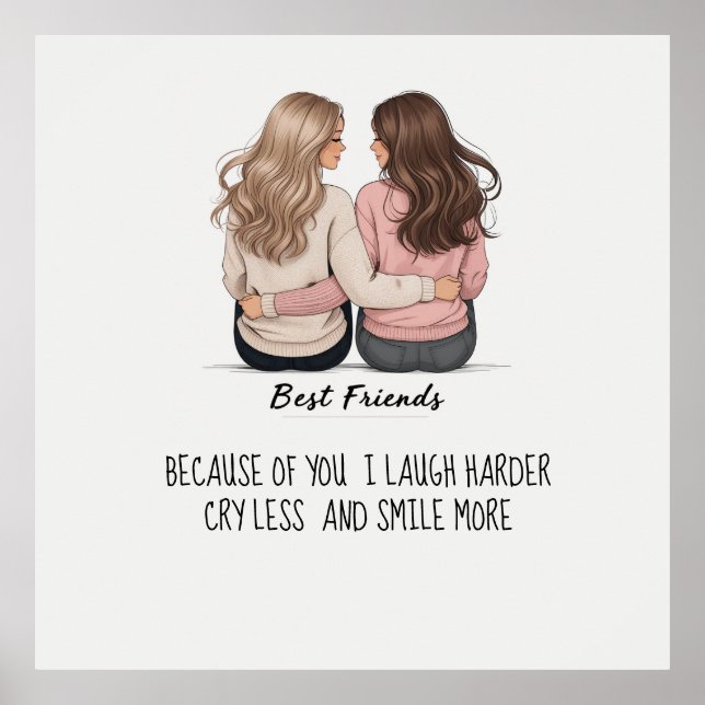 Best Friends Back View Hair & Outfit Poster (Framsidan)