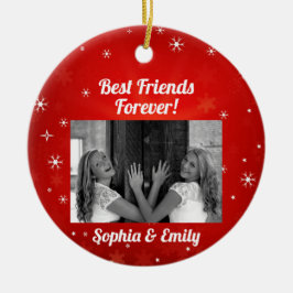 Best Friends Besties BFF Lägg till bild Namn Cute Julgransprydnad Keramik