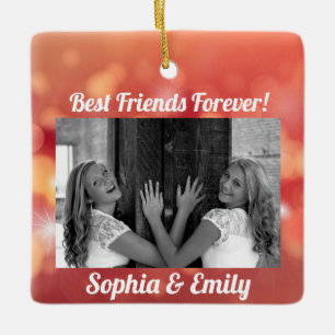 Best Friends Besties BFF Lägg till bild Namn Cute Julgransprydnad Keramik