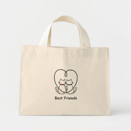 Best Friends Cats Heart Tail Mini Tygkasse
