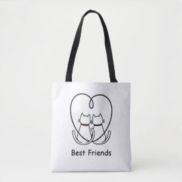 Best Friends Cats Heart Tail Tygkasse