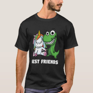 Best Friends Dinosaur Trex Unicorn-kvarhållare bak T Shirt