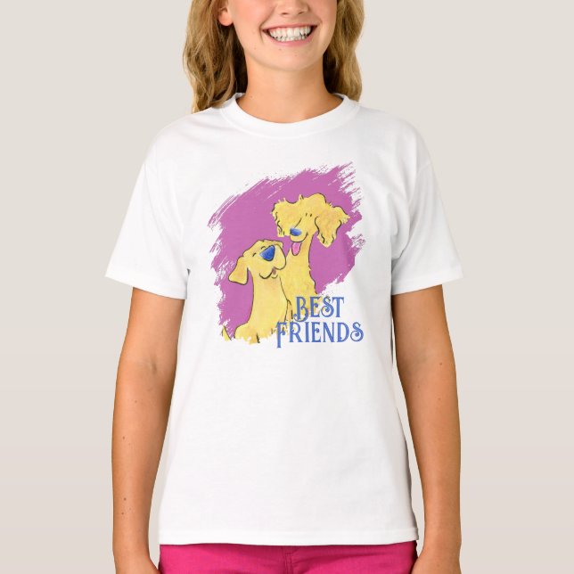 Best Friends Dog Cute Girls' White Graphic T-Shirt (Framsida)