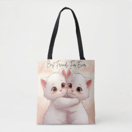 Best Friends For Ever Tote Bag - Cute Hugging Kawa Tygkasse
