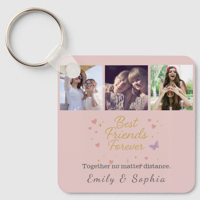 Best Friends Forever – 3 Photo Keychain Gift Nyckelring (Framsida)
