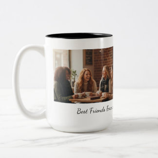Best Friends Forever Custom Photo Personalized Cof Två-Tonad Mugg