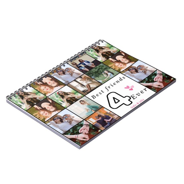 Best Friends Forever Custom Spiral Notebook – Phot Anteckningsbok (Vänstra Sidan)