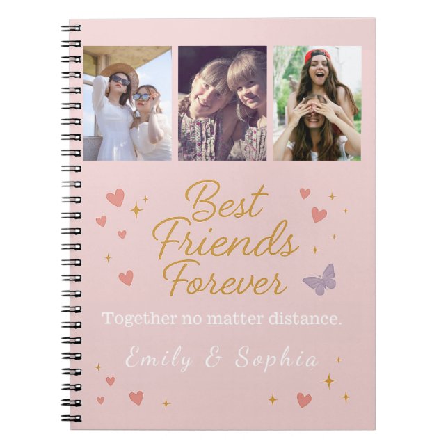 Best Friends Forever –Custom Spiral Photo Notebook Anteckningsbok (Framsidan)