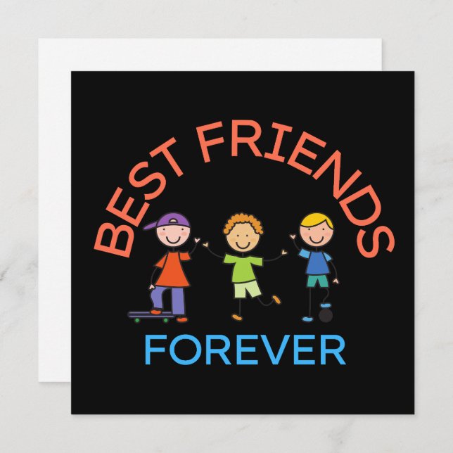 BEST FRIENDS FOREVER, FRIENDSHIP, FRIEND DAY INBJUDNINGAR (Fram/baksida)