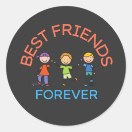 BEST FRIENDS FOREVER, FRIENDSHIP, FRIEND DAY RUNT KLISTERMÄRKE