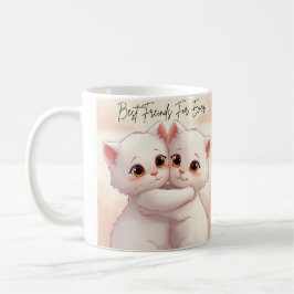 Best Friends Forever Mug - Two Cute Cats Hugging C Kaffemugg
