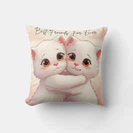 Best Friends Forever Throw Pillow - Two Cute Huggi Kudde