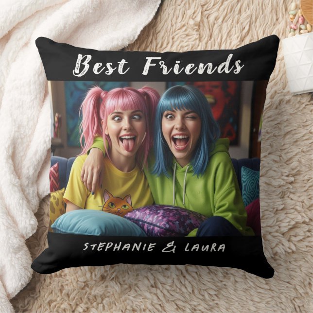 Best Friends Funny Colorful Hair Kudde (Filt)