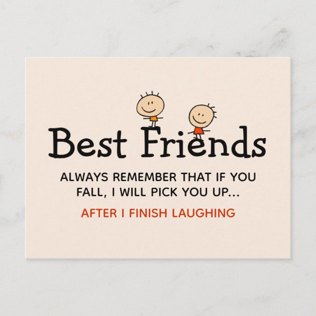 Best Friends Funny Quote Vykort (Framsida)