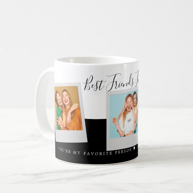 Best Friends Gift BFF Cute Bestie Photo Collage Kaffemugg (Framsida vänster)
