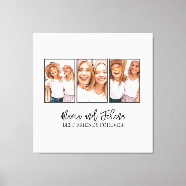 Best Friends Gift BFF Photo Collage Canvastryck (Framsida)