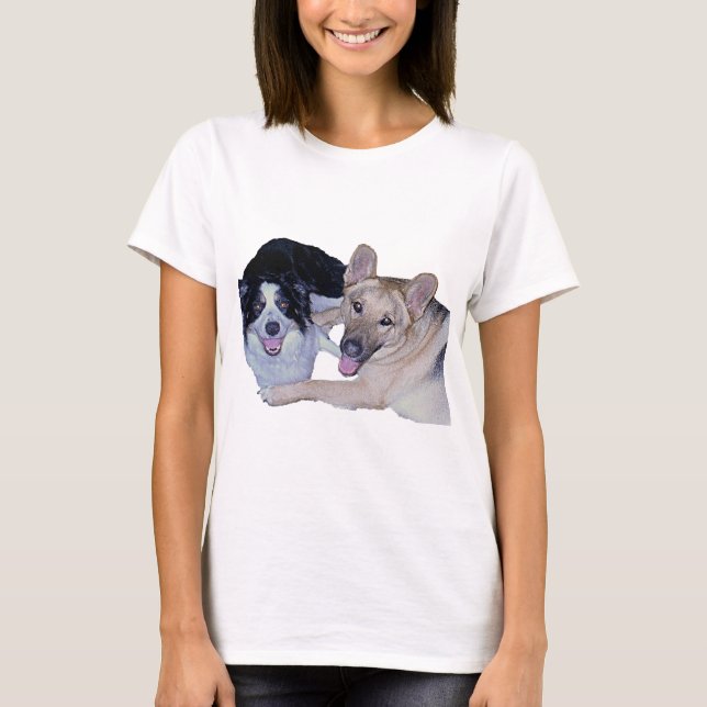 Best Friends Gräns Collie & German Shepherd T-shirt (Framsida)