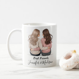 Best Friends Hair Illustration Mug – BFF Besties D Kaffemugg