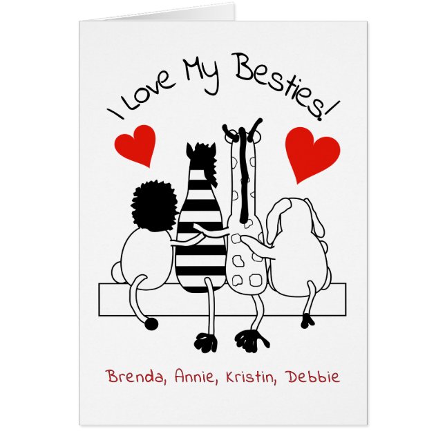 Best Friends Hälsning Hälsningskort (Framsidan)