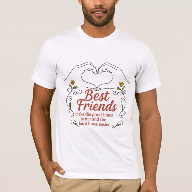 Best Friends Heart Hands T-Shirt (Framsida)