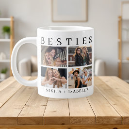 Best Friends Modern Photo Collage Keepsake Jumbo Mugg