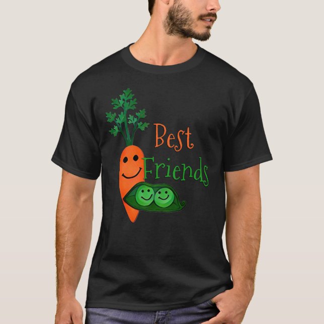 Best Friends, Peas and  Carrots Fitted T-Shirt (Framsida)