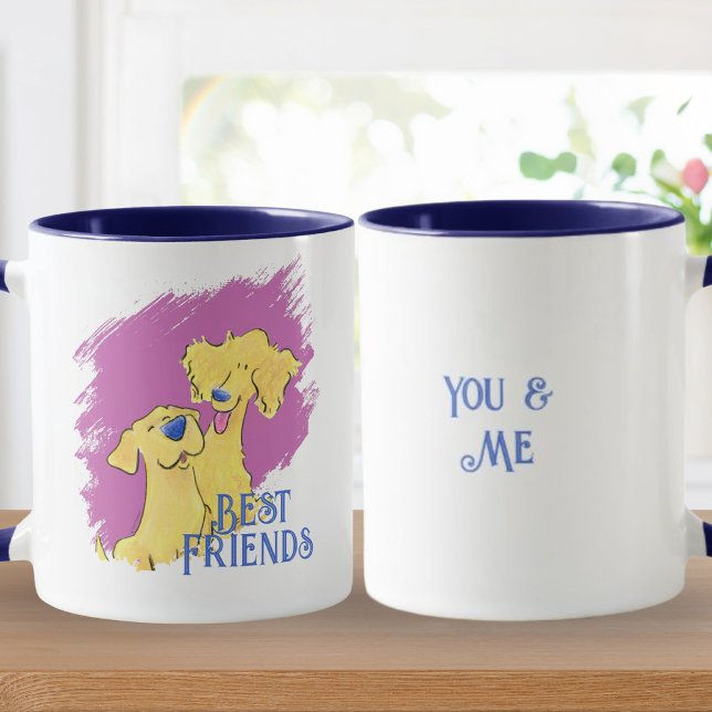 Best Friends Personalized Cute Dog Art Custom Mug Mugg (Skapare uppladdad)