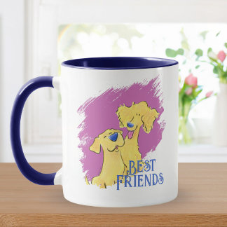 Best Friends Personalized Cute Dog Art Custom Mug Mugg