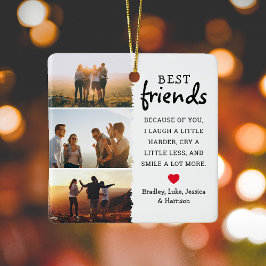 Best Friends Photo Collage & Quote-jul Julgransprydnad Keramik
