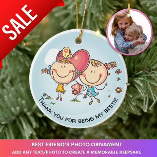 Best Friends Photo Gift Cute Jul-Dekorationen Julgransprydnad Keramik