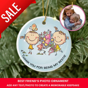 Best Friends Photo Gift Cute Jul-Dekorationen Julgransprydnad Keramik