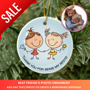 Best Friends Photo Gift PHOTO-Dekorationen Julgransprydnad Keramik