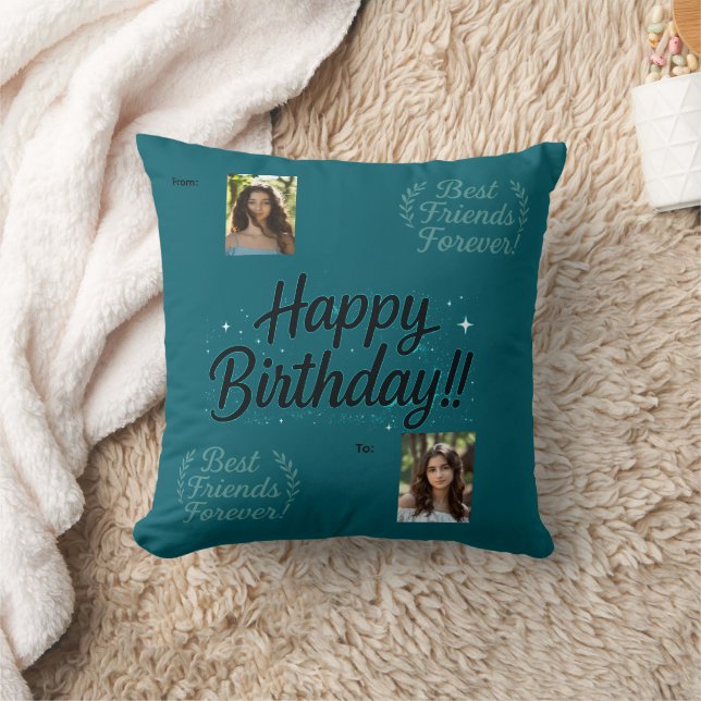 Best Friends Photo Gift Throw Pillow Kudde (Filt)