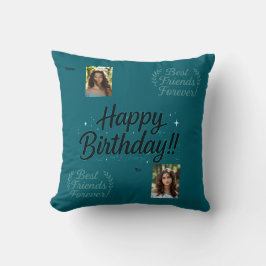 Best Friends Photo Gift Throw Pillow Kudde