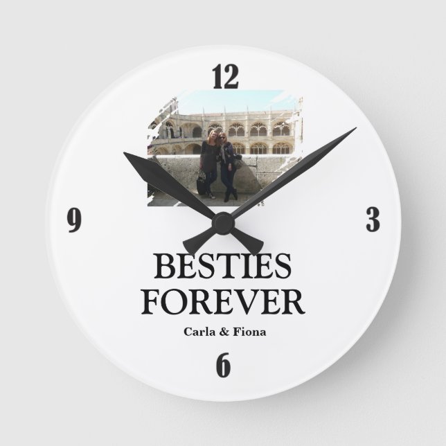 Best Friends Photo Wall Round Clock Rund Klocka (Framsida)