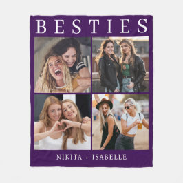 Best Friends Purple Photo Collage Keepsake Fleecefilt