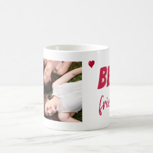 Best Friends Red Heart Photo Kaffemugg
