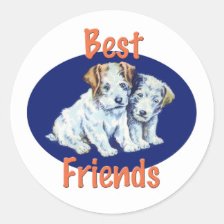 Best Friends Round Sticker Runt Klistermärke