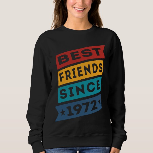 Best Friends Since 1972 BFF Besties T Shirt (Framsida)