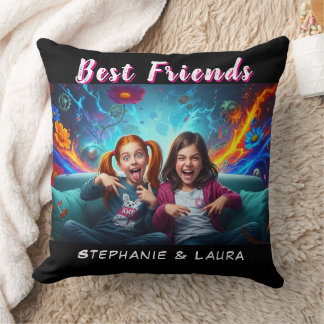 Best Friends Sisters Funny Kudde